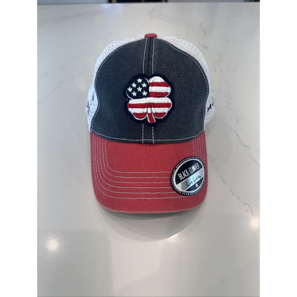 Black Clover Hat Cap Men's Snapback Live Lucky Flag Adjust Mesh USA Run Gym Core
